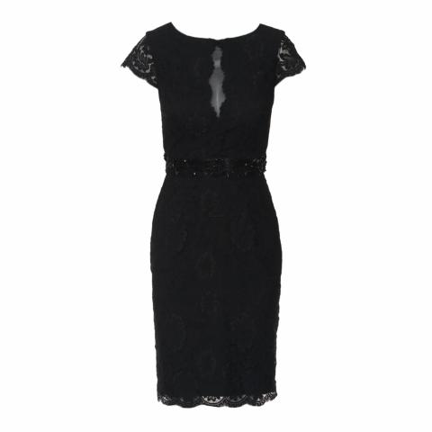 Monique lhuillier 2024 black lace dress